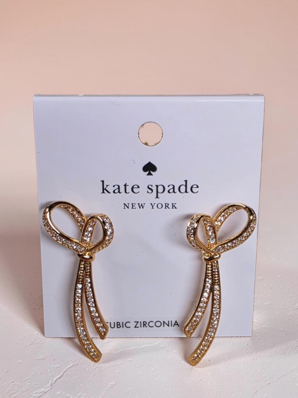 Kate Spade New York " All Tied Up " Pavé Drop Earrings NWT!